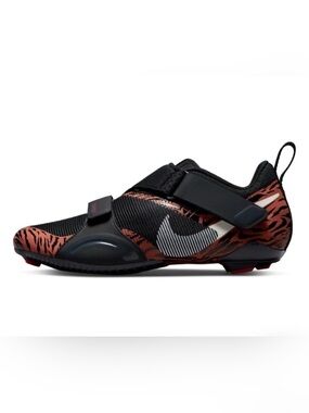 Nike NWOT Black Orange Superrep Cycling Shoes Tiger Stripe Velcro Active Fit 7